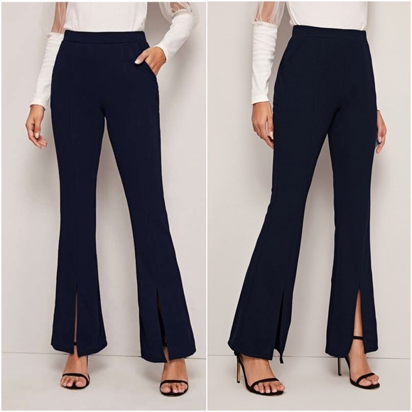 Camel Slit hem flared bootcut dress pants work - Picture 3 of 7